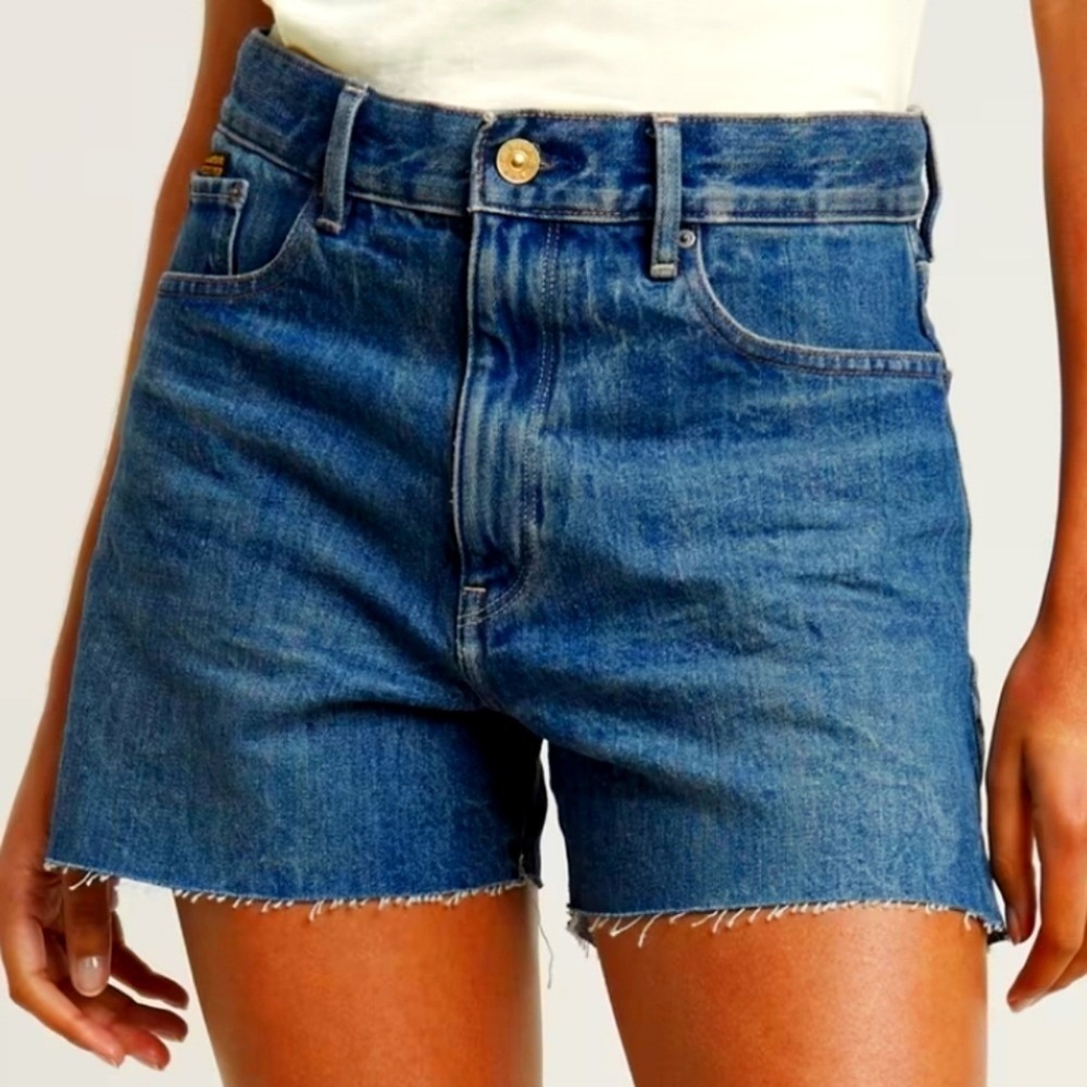 G Star Raw True Denim Shorts Womens 25Raw Edge Denim Blue Shorts